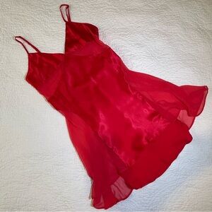 Victoria's Secret Red Satin Women’s  Nightgown Size Medium